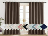 Coffee Vintage Linen 100% Blackout Curtains for Living Room, Thermal Insulated Curtains 95 Long, V1258-DP02-C-1291