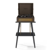 Crosley Voyager Bluetooth Portable Turntable Turntable Stand Bundle - Cocoa V398-CRIW8017BST-CO4