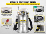 2Gal Stainless Steel Sprayer, Set 20" Wand& Handle& 3FT Reinforced Hose, Hand Pump Sprayer V952-PWQBXG8L000000001V0