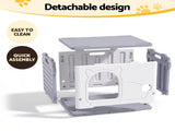 i.Pet Cat House Enclosed Shelter Plastic Nest Stackable Bench Box Outdoor Indoor Grey PET-CH-PE38-GY