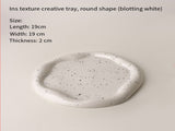 Speckled White Ceramic Tray Set Jewelry Organizer & Fruit Dish for Home V1107-CS-PMBTCSNP