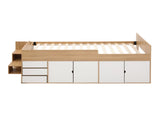 Artiss King Single Bed Frame with Storage, 3 Drawers and Two-Step Access, 2 Cabinets WBED-F-WARDROBE-WH-KS-ABC