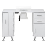 Artiss Manicure Table Nail Desk with Built-in Dust Collector Beauty Salon Station Drawers Shelves FUR-AD-MANICURE-3MOD-WH-AB