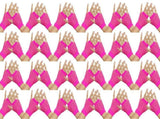 24 Pair Fishnet Gloves Fingerless Wrist Length 70s 80s Costume Party - Hot Pink V563-24PCS-18510-HOTPINK