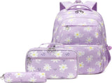 Backpack with Lunch Box for Teenage Girls Little Daisy School Book Bag and Lunch Bag Set for Kids V1258-DP02-C-627