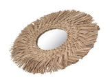 Straw Weaving Wall Mirror Retro Beautiful Woven Wall Hanging Mirror for Dorm Room Decoration Nature V1294-YM0703-3115230038512
