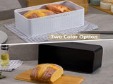Bread Bin with Bamboo Lid used as Chopping Board for Kitchen Countertop V178-36093