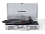 Crosley Cruiser Bluetooth Portable Turntable - Silver Bundled Crosley Record Storage Display Stand V398-CR8005FSS-SI4