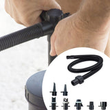 Inflatable Air Pump Adapter Kit,99cm Spiral Hose with 7 Valve Nozzles for SUPs Boats V1369-AZ3-W-14116