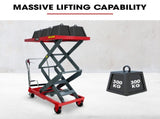 T-REX 300KG Hydraulic High Lift Double Scissor Trolley, 1.3M Max Platform Hgt, Heavy-Duty, for V219-VHWLFCTRH3HA