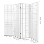 Artiss 4 Panel Room Divider Screen 174x179cm White RD-4019-4P-WH