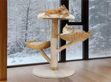 Extra Large Black Cat Tree Tower with Real Wood and Wicker Basket, 60x111cm V178-59365
