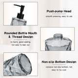 2 Piece Soap Glass, 330ml Soap Black with Pump, Refillable Pump Soap V1366-AZ2-W-18223