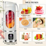 Portable USB Electric Blending Cup with 15.21 oz Capacity Ideal for Smoothies, V1106-JBJ001