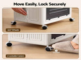 Artiss Foldable Storage Cabinet Stackable Box 2 Doors Rolling Organiser White SC-BOX-2D-5843-GR