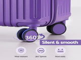 Wanderlite 2pcs Trunk Luggage Suitcase Travel Carry On TSA Lock 12" 20" Purple LUG-ABS-TRUK-12-20-PR
