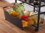 Kitchen Mobile Trolley Floor-Standing Storage Rack-Black V1161-108713