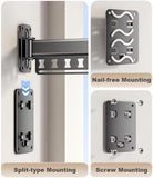 Wall-Mounted Folding Drying Rack with Windproof Holes & Retractable Rod for Balcony, Bathroom & V1107-CS-MDKZDLYJH