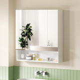 Cefito Bathroom Mirror Cabinet Medicine Adjustable Shelves Wall Hung 700x750mm White BV-MC-7075-WH