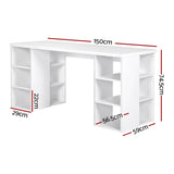 Artiss Computer Desk Bookshelf White 150CM DESK-SHEF-150-WH-AB