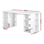 Artiss Computer Desk Bookshelf White 150CM DESK-SHEF-150-WH-AB