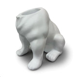 Urban Attitude Maggie Bulldog Planter - Matte White V398-UA-TH669WHT