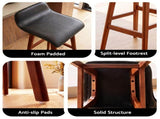 Artiss 5Pcs Bar Table and Stools Set Dining Desk Kitchen Chairs Cafe Pub Wood BA-TAB-SET-077X4-BK