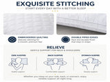 High Rebound Quilted Hotel Pillow Set 2 Pack - Anti Collapse Brushed Fabric Bed Sleeping Pillows for V888-ELOSUNG55187-3