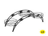 2X Plant Stand Outdoor Indoor Metal Black UM1174-BKX2