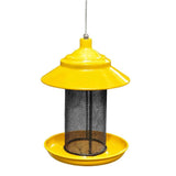 Metal Mesh Tube Feeder with Rainproof Canopy & Seed Tray, Squirrel Resistant Outdoor Hanging V1192-AZ-W-26419