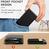 Office Commuter Business Set-Black Men's PU Leather Chest Bag and Red RFID Blocking Aluminum Wallet V888-ELOSUNG56064-3