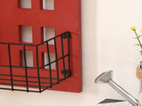 Wall Storage Shelves Hand Made Wood House Shape Wall Mounted Shelf for Bedroom Living Room Red V1294-YM0716-3115220072912