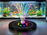 Solar Water Fountain with LED Lights, 1800mAh Battery, 6 Spray Styles Floating Solar Pump for Bird V1192-AZ-W-19914