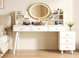 Artiss Dressing Table Vanity Desk LED Charging Station White FUR-V-DRESS07-WH-AB