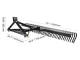 Tow Behind Dethatcher, 1.8m Tow Dethatcher with 36 Steel Tines, 3-Point Lawn Dethatcher Rake with V952-ZXSCJ72DSDLJ73TTAV0