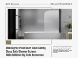 180 Degree Pivot Door 6mm Safety Glass Bath Shower Screen 900x1400mm By Della Francesca V63-830141