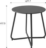 Outdoor Metal Side Table Rust-Resistant Patio Small Round End Table, Accent Coffee Table for V1338-WAK0050