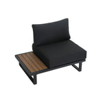 Modern Outdoor 7 Piece Lounge Set with Slatted Polywood Design Tables V264-OTF-535A-BLK-7PC