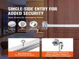 Push Door Locks, Stainless Steel Panics for Exit Doors, with Exterior Lever and 3 Keys, Push V952-FZL31YCBXG0013KC1V0