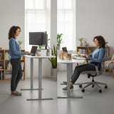 FORTIA Sit to Stand Standing Desk, 160x60cm, 72-118cm Electric Height Adjustable, White V219-ADKSSTFO6WTSB
