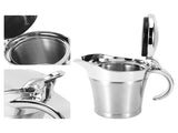 750ML Gravy Boat 304 Stainless Steel Sauce Jug Double Walled Steak Sauce Pot with Lid V1294-YM0716-3118220143511