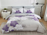 Floral Comforter Set, King Size, Purple Floral 3-Piece Bedding, Lightweight Microfiber V745-MAB010685AJ3