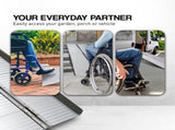 Kartrite 5ft Aluminium Foldable Wheelchair Ramp Non-Slip R02 Silver RAM-WCR-R02-5FT