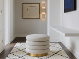 Interior Ave - Roma Round Milan Ottoman / Footstool Off White V355-IA-OTT-ROM-NAT