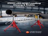 V Head Pipe Stand 1/8-12 inch Capacity, 24-42 inch Adjustable Height, 2500 lbs Load Capacity Pipe V952-GJ1107BGJ-VX00001V0