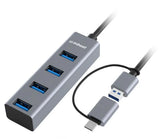 mbeat 4-Port USB 3.0 Hub with 2-in-1 USB 3.0 & USB-C Converter - Space Grey transfer speeds up to V1202-V2-USMB-CU3H-4G