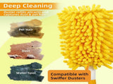4 Pack Reusable Duster Refill for Hand Duster & 6 Pack Reusable Microfiber Mop Pads for V1258-DP02-F-259