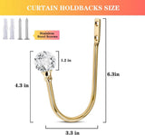 Curtain Tiebacks - 4-Piece Curtain Holders - High Quality - Curtain Tieback Hook - Tiebacks for V1188-MS101-01464-1