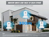 RF433 Wireless Intercom Ring Doorbell Chime with 1 Inside Sensor 984ft Range No Internet Required V1294-YM0901-H48995W