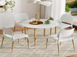 1 Artiss Dining Table and 4 Chairs Set White Wood DSET-TAB01-086-WHX4